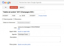 FormaLog / Enovanet - Ajout dans Google Agenda