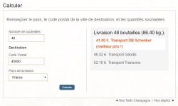 FormaLog / Enovanet - Page calcul frais de livraison
